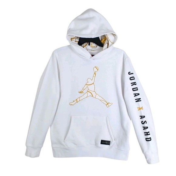 Jordan ASAHD Hoodie Sweatshirt Youth XL Ws M Embroidered All-Over Spell-Out Logo - Picture 1 of 14